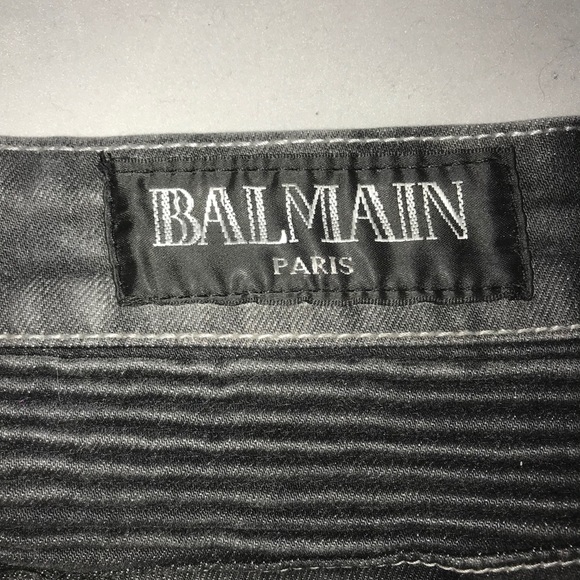 Balmain Men's Slim Fit Ripped Black Jeans